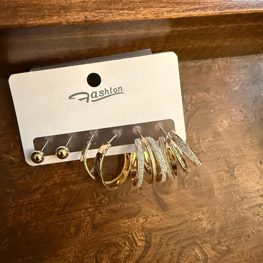 Gold and Silver Hoop Earring Set